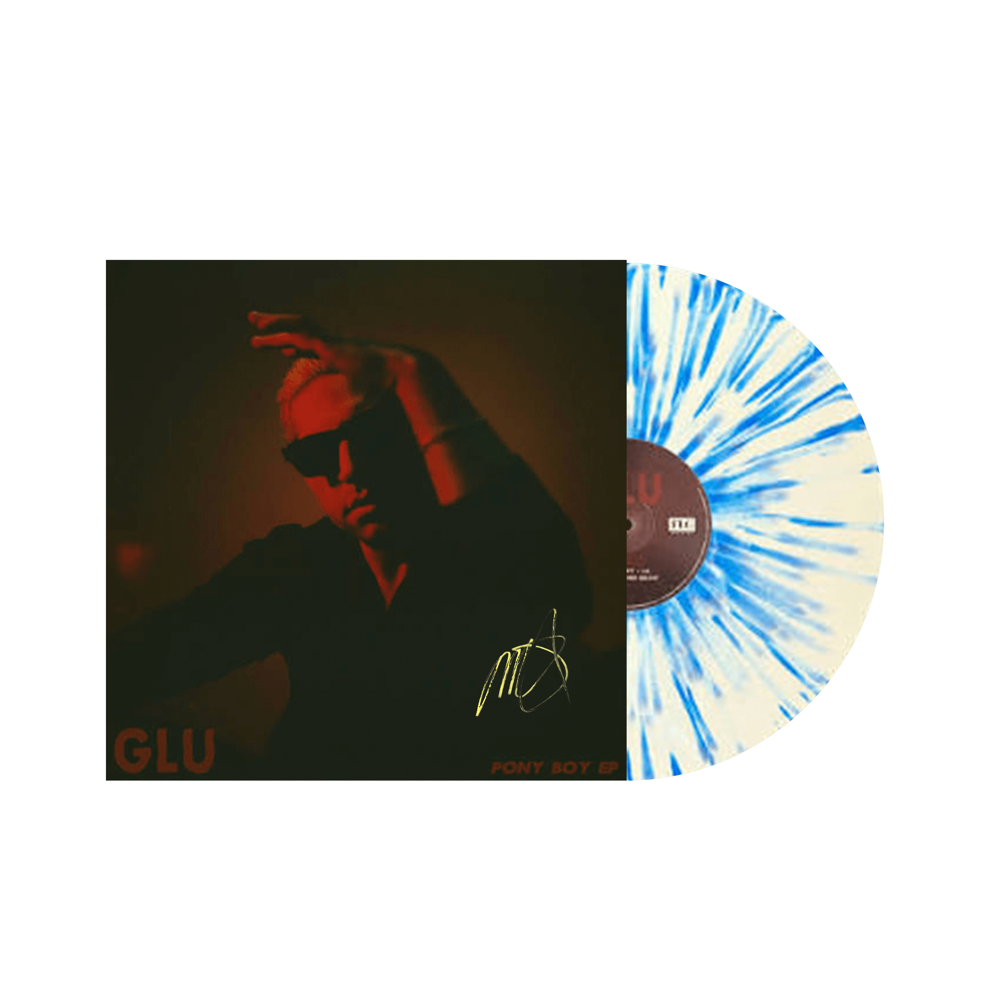 SIGNED Pony Boy 12" Vinyl - White Blue Splatter